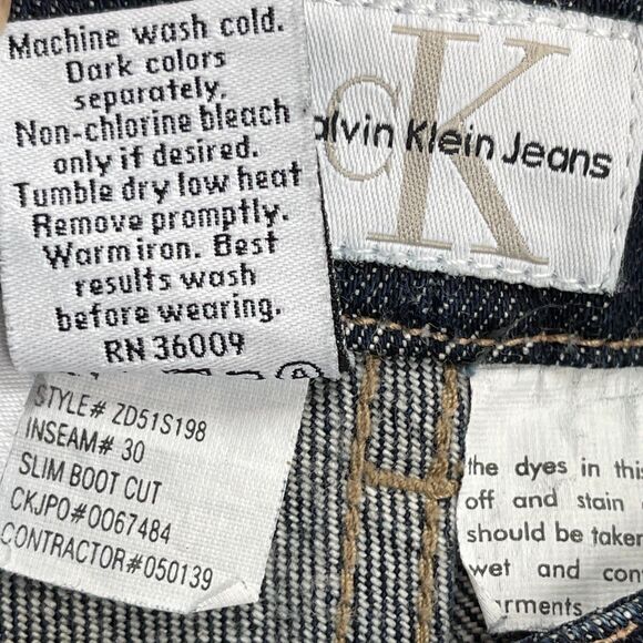 Calvin Klein Jeans Women's Pants Size 4 Slim Bootcut Dark Blue - Picture 9 of 9